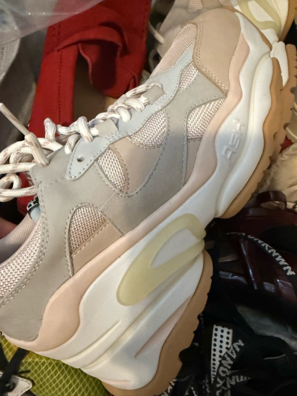 Ash Neutral Beige and Cream Chunky Women's Sneaker